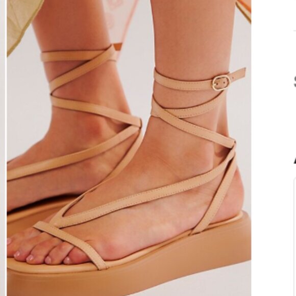 new FREE PEOPLE Winnie Wrap Flatform in Vachetta (252) - Picture 11 of 14